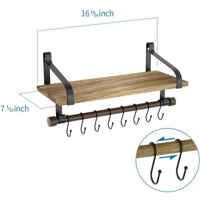 LIFKOME Support De Rangement Mural Fer Robuste Pour Cuisine Étagère