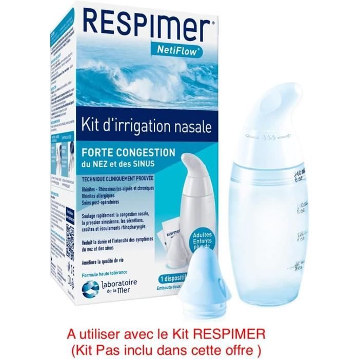 Respimer NetiFlow Kit d'Irrigation Nasale Dispositif + 6 sachets -  Cdiscount Santé - Mieux vivre