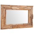 Miroir decoratif rectangulaire Teck marron 90 par 60-3