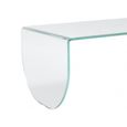 Table basse en verre trempé - Transparent et vert - KINAMI-3