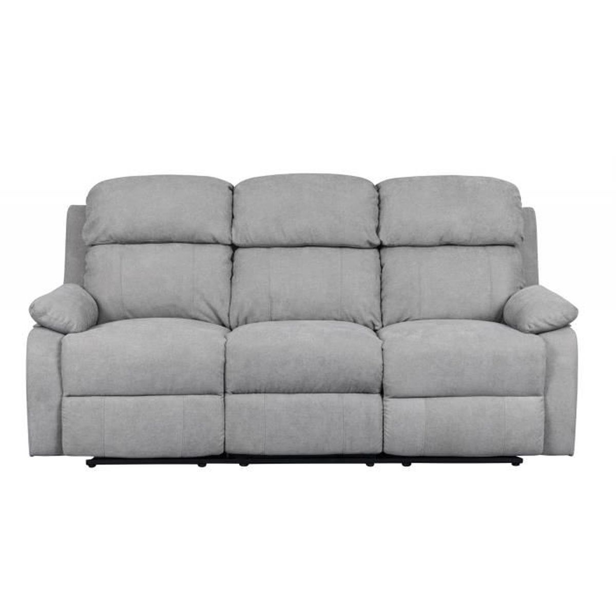 Canapé Relax 3 Places En Tissu Gris Keaton