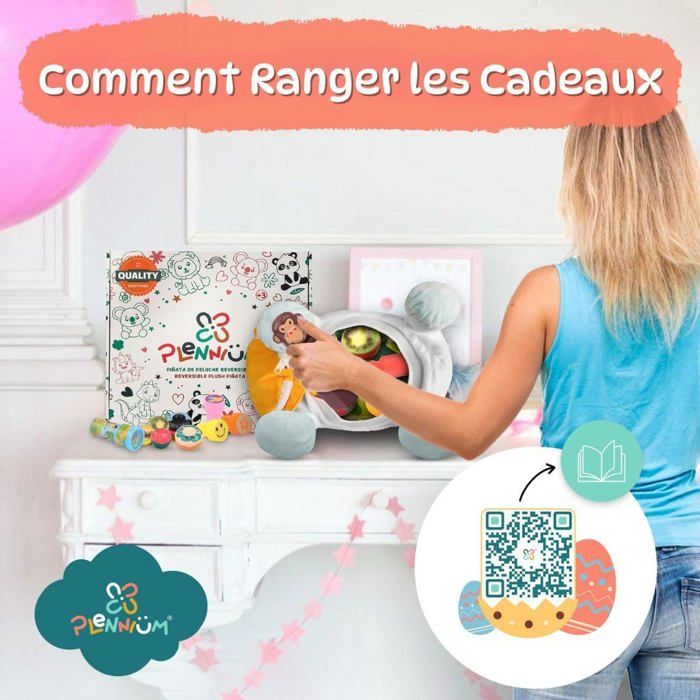 Piñata Réversible Licorne Et Dinosaure - Peluche Remplissable De Bonbons - Réutilisable Pour Fêtes Enfants