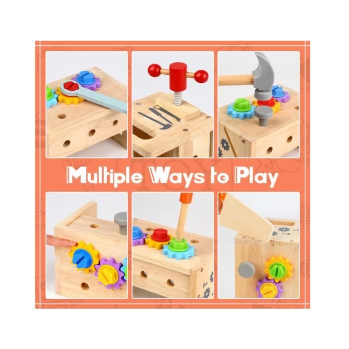 Ensemble d'outils de jeu en bois atelier jouet éducatif précoce à