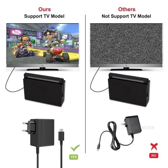 Chargeur pour Nintendo Switch, adaptateur secteur pour Nintendo