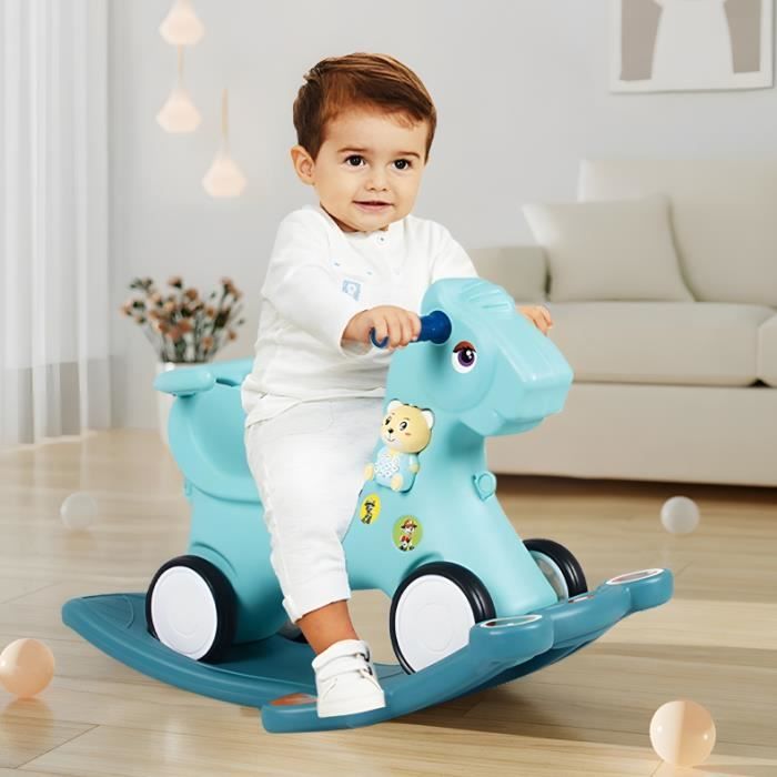 Cheval à bascule en plastique pour bébé - TECH DISCOUNT - petit bleu -  vision, coordination œil-main - 1-3 ans - Cdiscount Jeux - Jouets