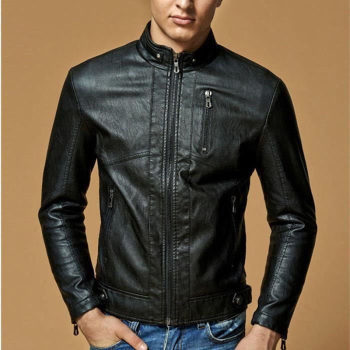 Manteau en cuir clearance homme pas cher