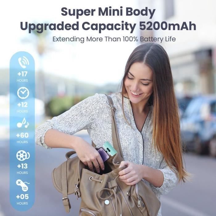 Mini Chargeur Portable 5200mah Batterie Externe Ultra-compacte