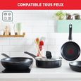 TEFAL Batterie de cuisine 6 pièces, Casserole, Poêle, Sauteuse + couv, Induction, Antiadhésif, Fab. France Generous Cook C2789602-4