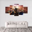 5 peintures sur toile-décoration murale-World of Warcraft 5-Jeuxpeinture-Décoration d'intérieur-avec cadre-100x50cm[397]-0