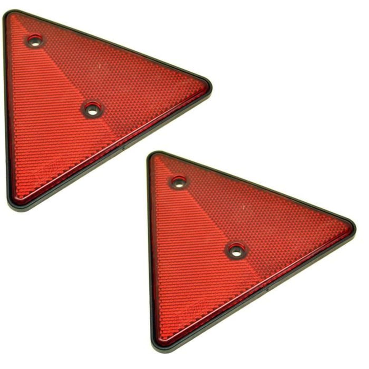 2 Réflecteurs Triangulaires Rouges Pour Remorque - 15.3 Cm, étanches IP67, Installation Par Vis