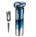 1...LIKE NO OTHER Rasoir électrique pour homme,Rechargeable par USB-C avec tondeuse rétractable,rotatif 3D humide et sec,Étanchéité IPX7,bleu