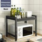 LUTECE Support de Four à Micro-Ondes Étagère de Rangement pour Micro-Ondes Rangement Cuisine en Métal & Bois MDF-Noir
