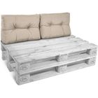 BEAUTISSU HOME STYLE Beautissu ECO Style Set de 2 coussins de Dossier pour Canapé en palette - 60x40x10-20cm chacun - Beige - Extérieur Euro Palette