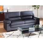 VENTE-UNIQUE Canapé 3 places en cuir de buffle MIMAS - Noir - Fixe - Classique - Intemporel