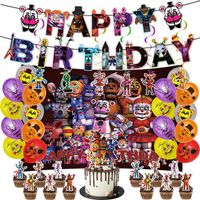 Five Nights at Freddy's FNAF Fournitures de fête d'anniversaire, décorations de gâteau, ballons, décorations de fête pour enfants
