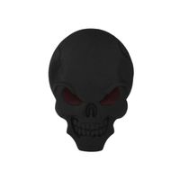 Sticker 3D tête de mort en métal Noir