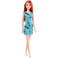 Barbie Chic poupée rousse avec robe turquoise et chaussures blanches (2365)