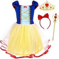 Déguisement Princesse Blanche Neige AMZBARLEY - Robe Carnaval Fête Noël Cosplay Costume Enfant - 9 mois à 5 ans
