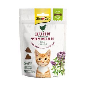 FRIANDISE Gimcat Soft Snacks Poulet au thym - Friandise pour chats tendre et riche en proteines sans sucre ajoute - 1 sachet (1 a 60 g)