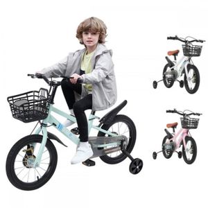 Vélo Enfant 16 Pouces Réglable Rose - VTT Avec Roues Stabilisatrices Pour Garçons Et Filles