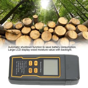Humidimètre pour bois – Détecteur d'humidité numérique – Détecteur d' humidité de type broche pour matériaux de construction en bois, murs en  bois de chauffage, sol en papier (argenté)