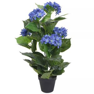 FLEUR ARTIFICIELLE Plante hortensia artificielle avec pot 60 bleu