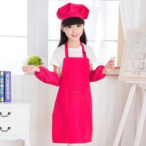 Tablier de cuisine pour enfants divers modèles pour enfants rose peinture artisanat 074
