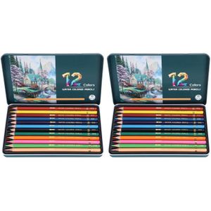 CRAYON DE COULEUR Tbest Ensemble de crayons de couleur Ensemble de 12 crayons de couleur Noyau soluble dans l'eau 12 couleurs Art Peinture Dessin