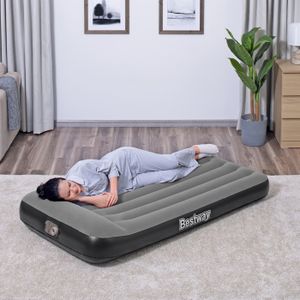 COSTWAY Matelas/Lit Gonflable 2 Personnes 203x152x56CM avec Pompe Intégrée  et Dessus Floqué Technologie à Faisceau Hélicoïdal - Cdiscount Maison