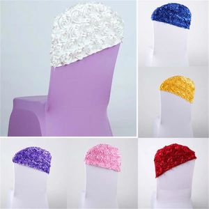 Elegant Housse De Chaise En 3d Fleur Rose Spandex Pour Diy