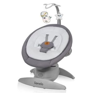 BALANCELLE Balancelle bébé 360° - LIONELO Mell - 12 mélodies - 6 modes - Télécommande - Bluetooth - Gris