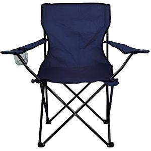 CHAISE DE CAMPING 2971 Chaise pliante camping et jardin MIAMI avec pose-verre et canettes (Bleu)