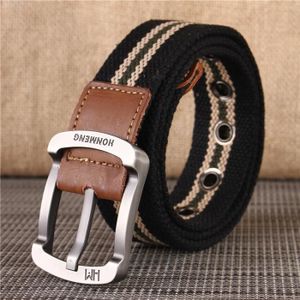 130 cm - Gris clair - Nouveau haute qualité toile ceinture hommes/femmes  unisexe Jeans ceintures métal rouleau