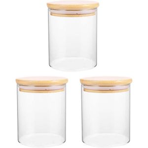 BOCAUX Lot De 3 Pots De Conservation En Verre Avec Couver