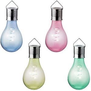 AMPOULE - LED Lot de 4 ampoules solaires LED 894735, 4 couleurs vives, ampoules colorées, décoration de jardin[D14051]