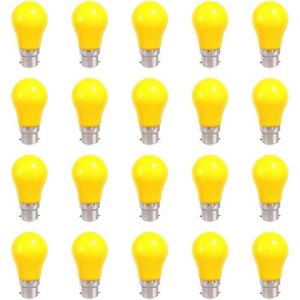 AMPOULE - LED Lot de 20 ampoules LED B22 jaunes, lampe en forme 