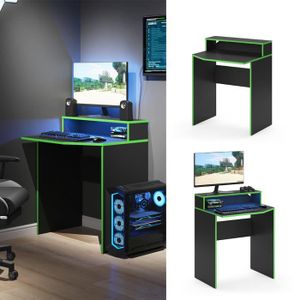 MEUBLE INFORMATIQUE Bureau d'ordinateur VICCO Kron noir vert 70 x 60 c