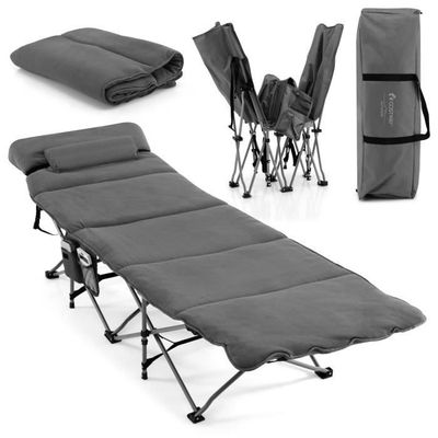 Lit pliant Pataku avec matelas, lit jumeau pliable, Mauritius