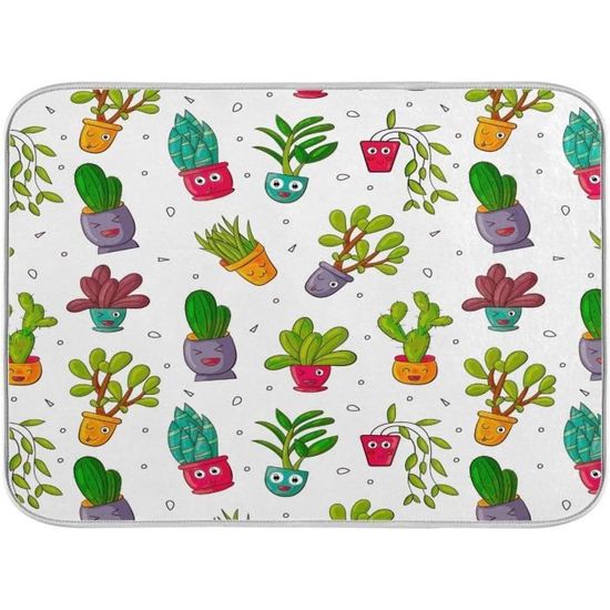 Tapis De Séchage Pour Cuisine 40,6 X 45,7 Cm Motif Turquoise Imprimé En