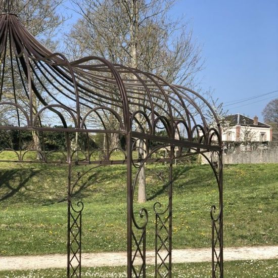 Gloriette Tonnelle en Fer de Jardin Ronde Marron Pergola ø250 cm - 14303-Pergola