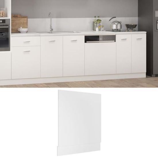 2395Desgin Panneau de lave-vaisselle Blanc 59,5x3x67 cm Aggloméré|Placard Cuisine|ARMOIRE Meuble haut Meuble bas Cuisine |Buffet de
