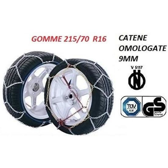 Catene da neve 9mm Omologate ONORM V5117 Pneumatico 205/45R16