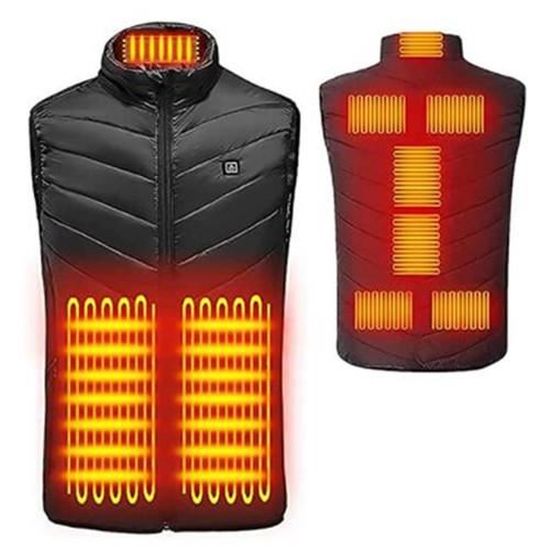 Doudoune Chauffante électrique Sans Manches – 9 Zones De Chaleur, 3 Températures, Rechargeable USB, Lavable, Unisexe