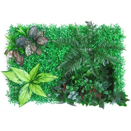 60x40cm Haie Artificielle Plante Verte Panneau de Mur Végétal Gazon Artificiel pour Mariage ou Decoration Interieure DIY Pelo 353