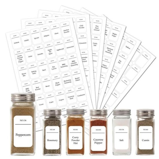 Étiquettes Autocollantes étanches - Lot De 120 étiquettes Noires, 3 Tailles, Pour Pots, Bocaux, Organisation Cuisine - 4