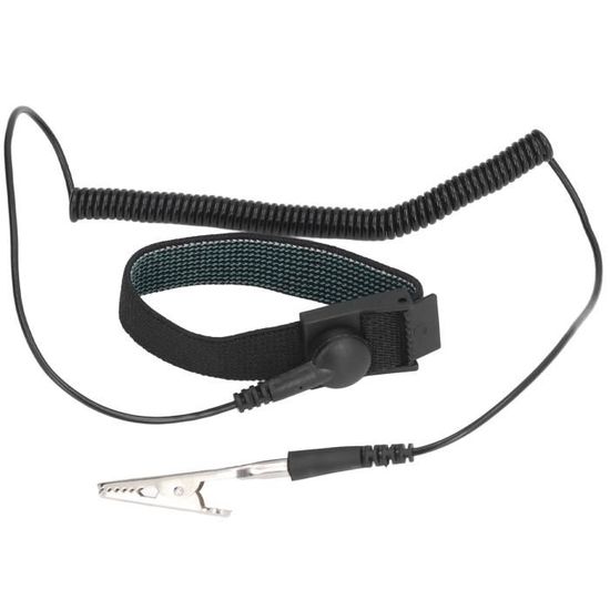Bracelet Antistatique ESD à Enroulement - Pour Mise à La Terre Du Poignet En électronique, Laboratoire, Etc.