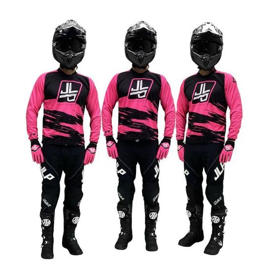 Tenue Complète Enfant Moto Cross Quad Enduro - Pantalon Maillot Gants JLP Racing Bleu - Tailles 5 à 12 Ans
