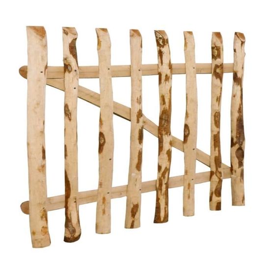 Portillon En Bois De Noisetier 100x90 Cm - Porte De Jardin Rustique Et Solide, Facile à Monter
