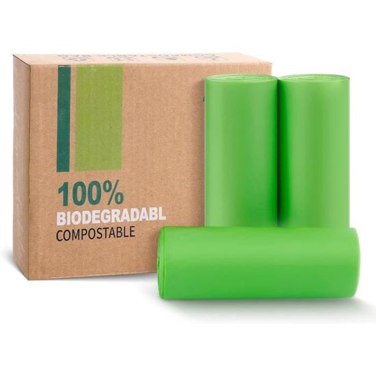 Lot De 100 Sacs Compostables De 8 Litres (4 Rouleaux) Pour Poubelle De Cuisine – Sacs
