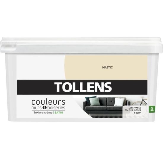 Peinture Tollens Elasto-Bois Satin - Bois Int/ext - Teinté Bleu RAL 5002 - 5 Litres